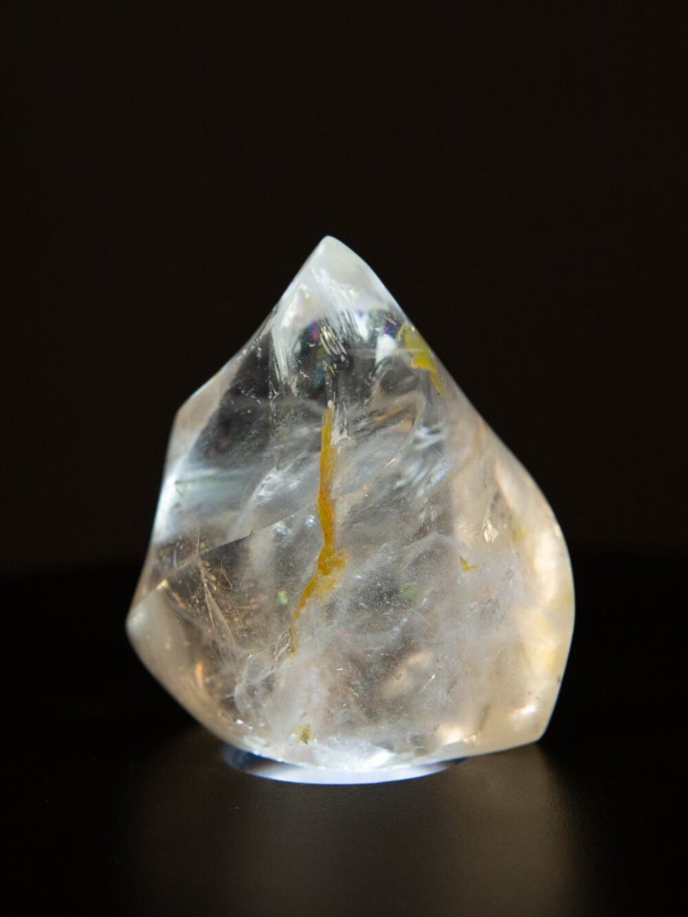 AA+ Clear Quartz Flame Crystal Rainbow & Golden Healer Inclusions 2.5” - Picture 13 of 16